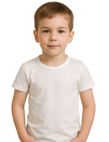 Delizo kid's premium white vest sleeved (Pack of 5)
