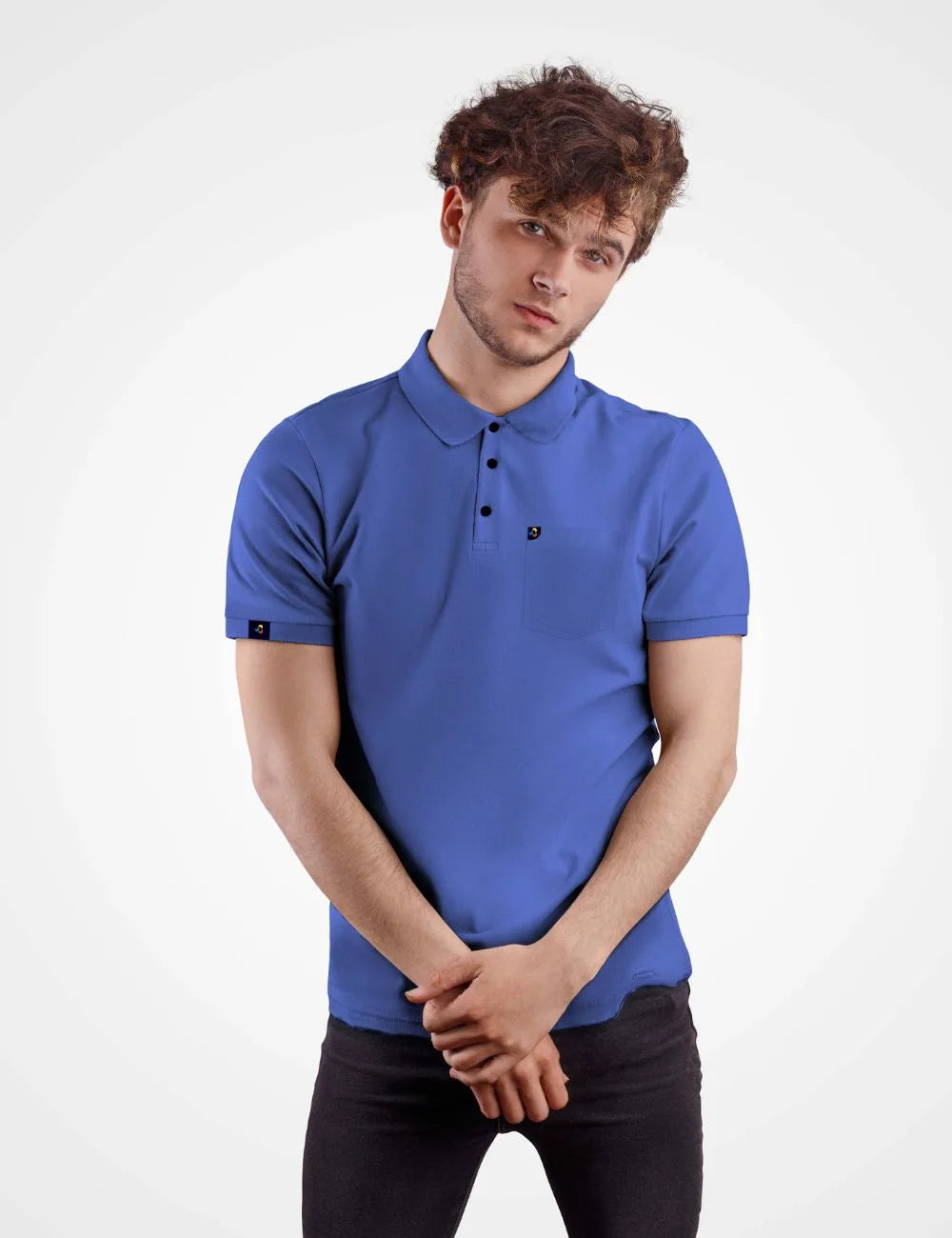 Delizo premium plain polo with pocket violet colour
