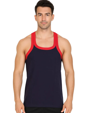 Delizo premium gym vest blue colour