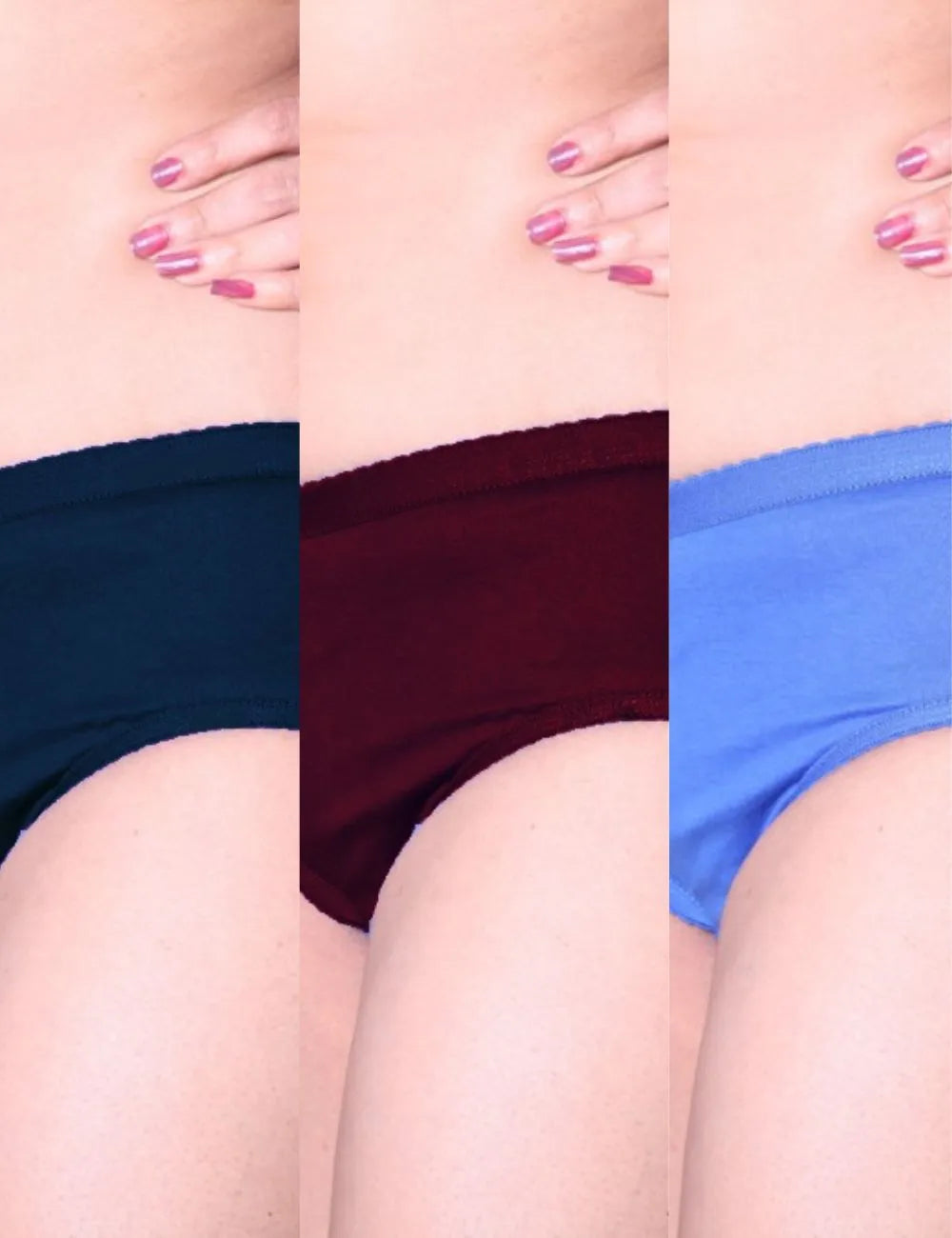 Delizo premium panties outer elastic plain (Pack of 3)