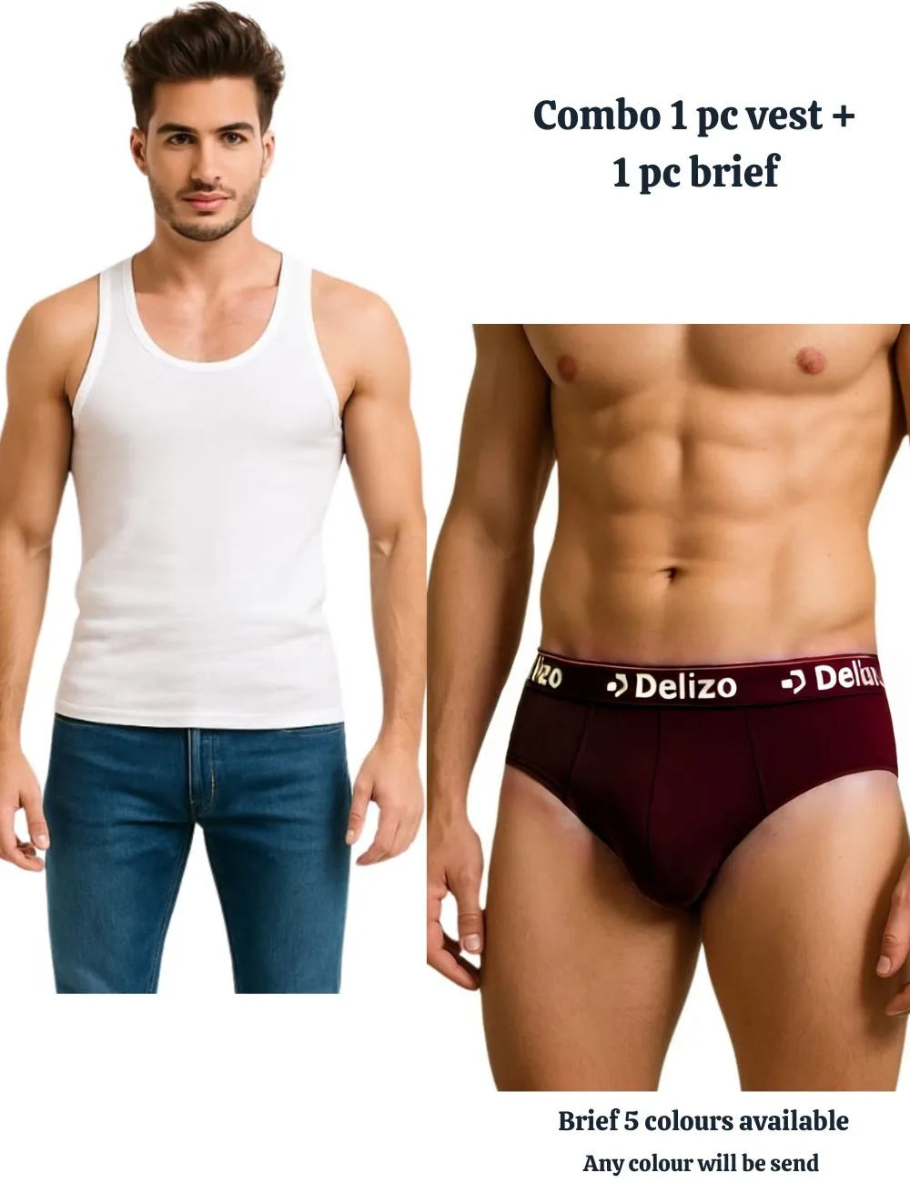 Men's combo (1 Pc Vest + 1 Pc Brief) combo
