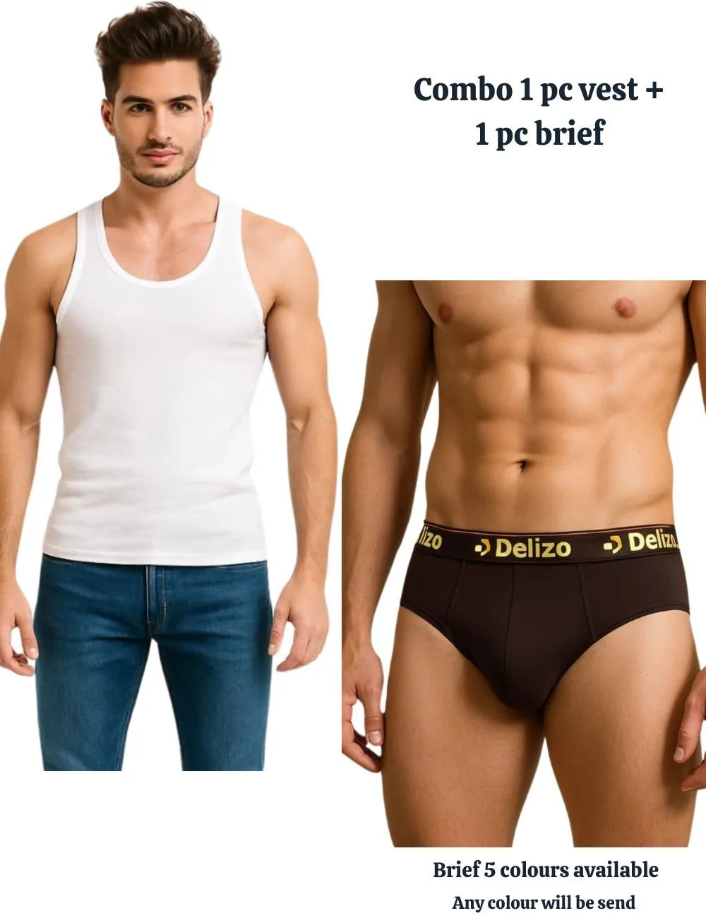 Men's combo (1 Pc Vest + 1 Pc Brief) combo