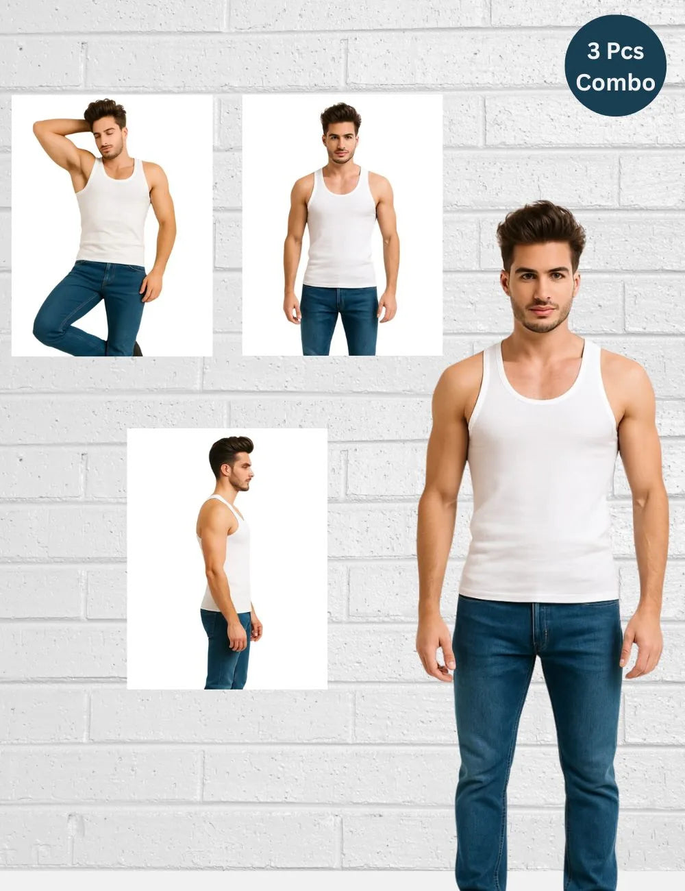 Delizo premium vest sleveless (Pack of 3)