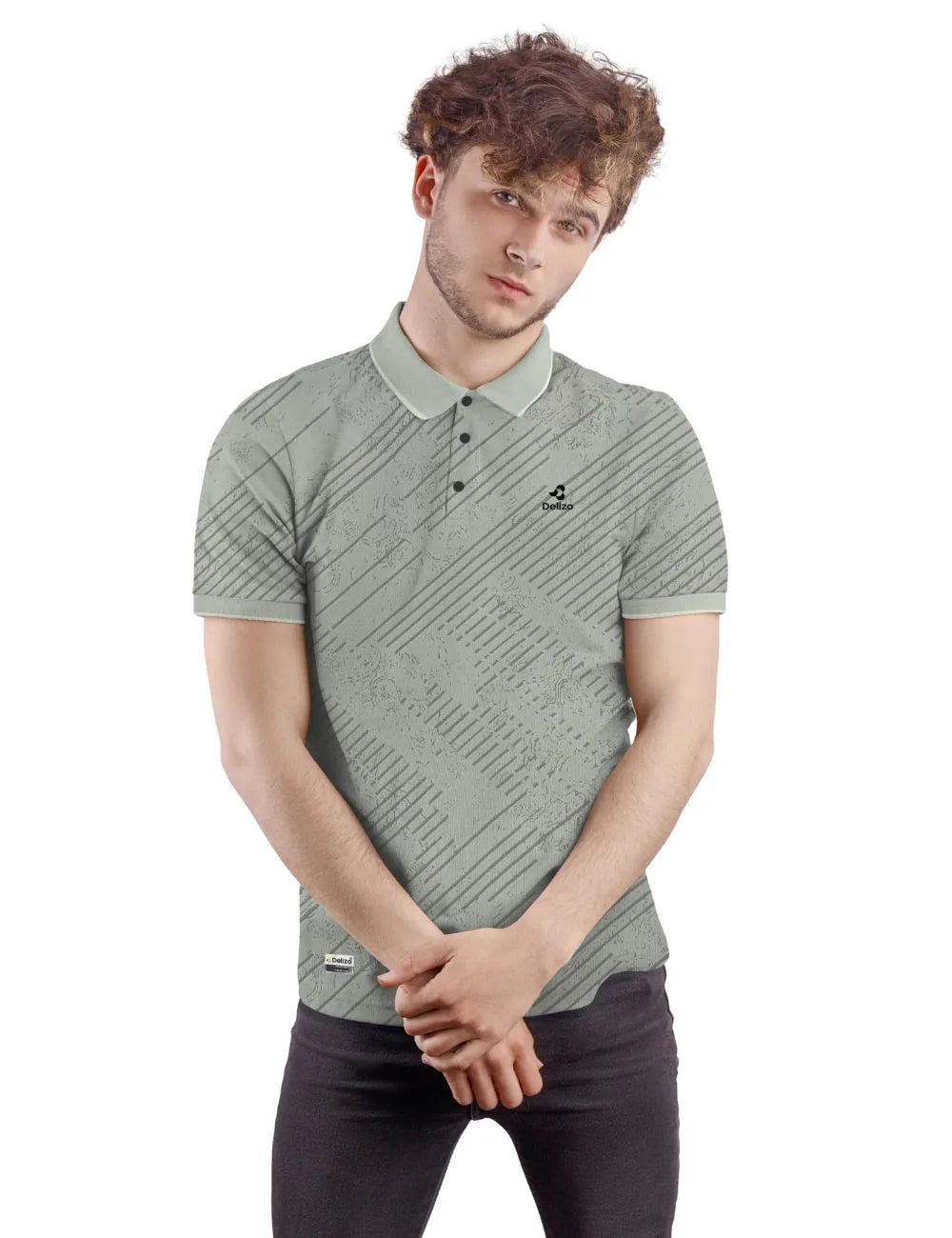 Delizo premium T shirt AOP pastel green colour