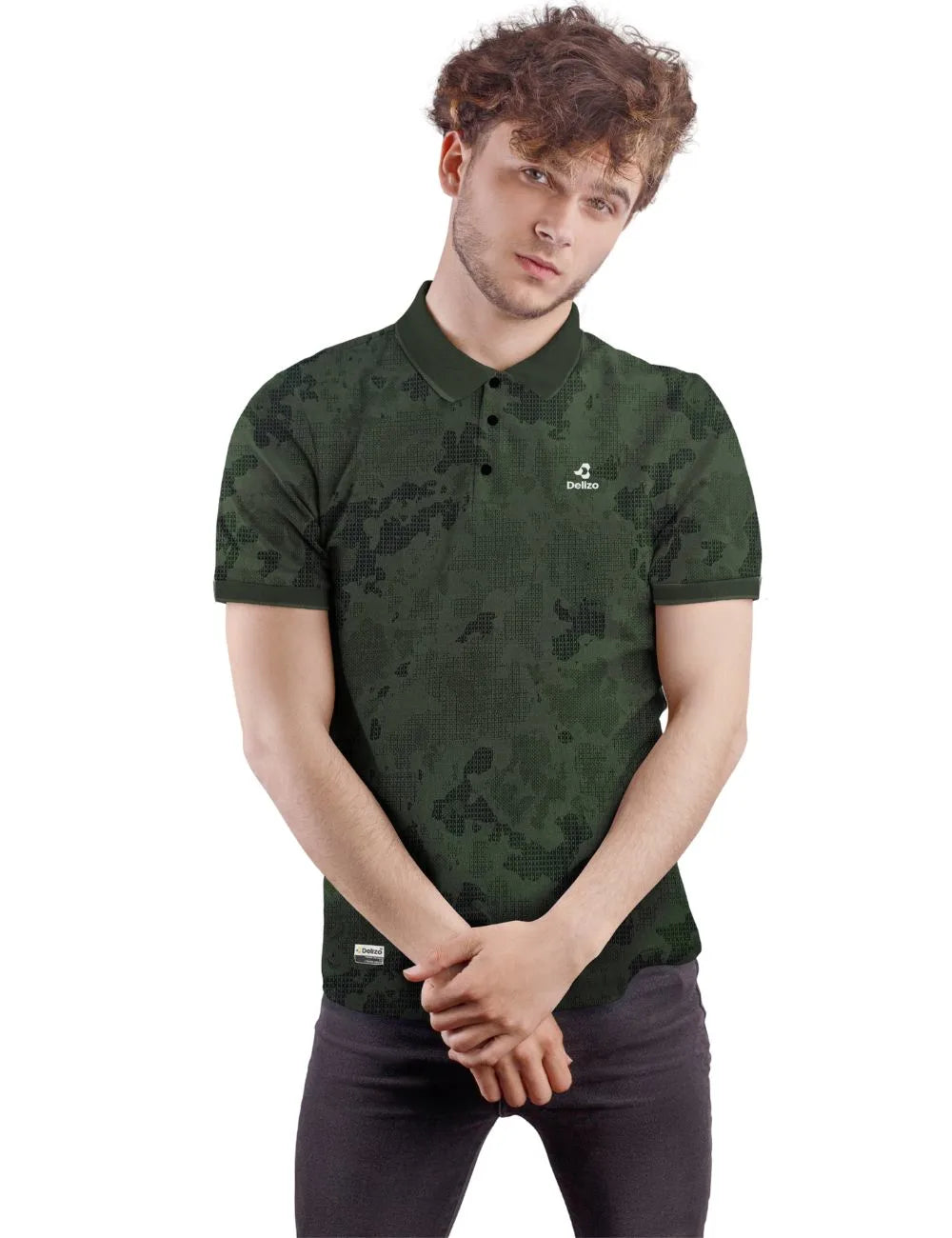 Delizo premium T shirt AOP green colour