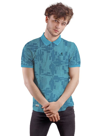 Delizo premium T shirt AOP turquoise green colour