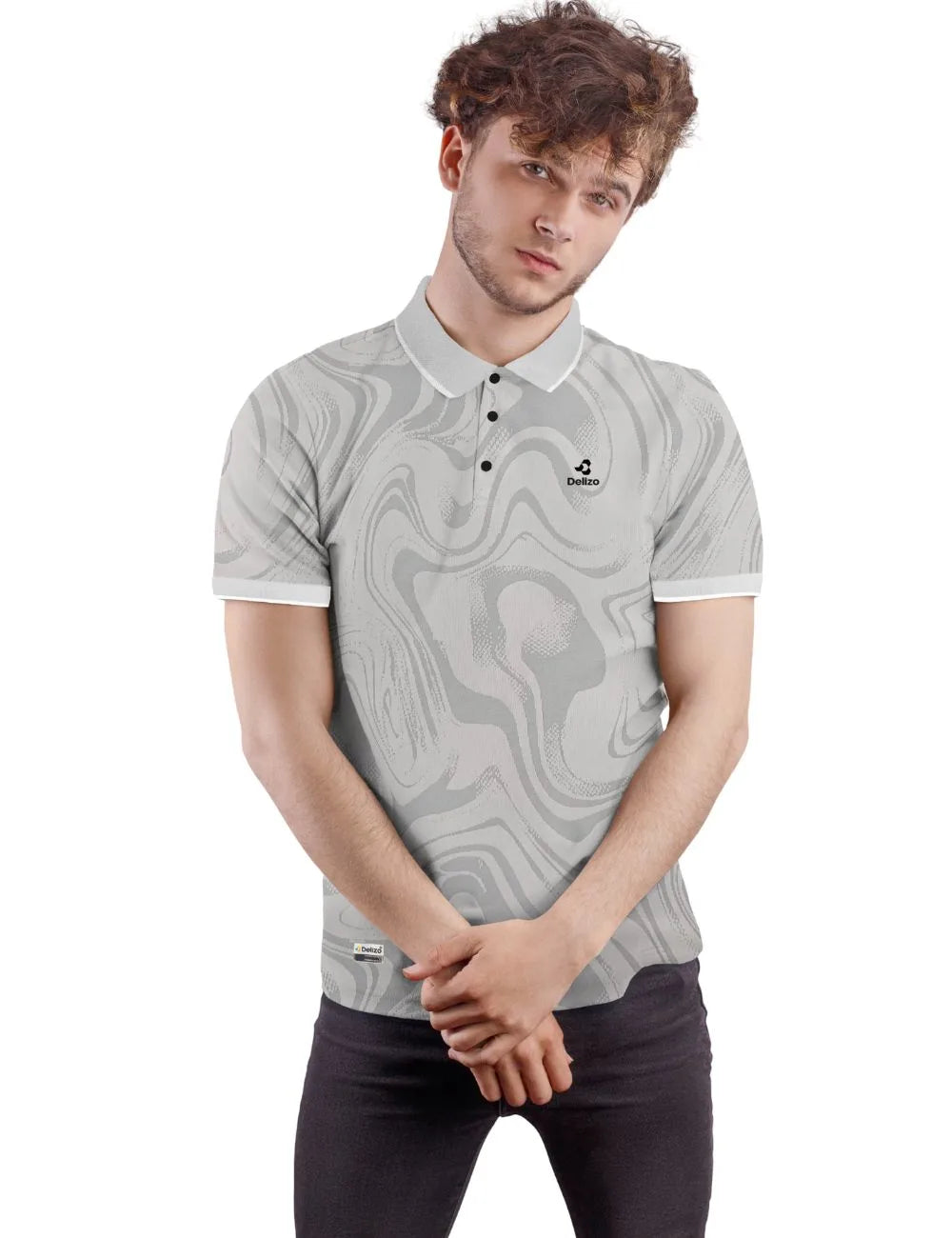 Delizo premium T shirt AOP grey colour