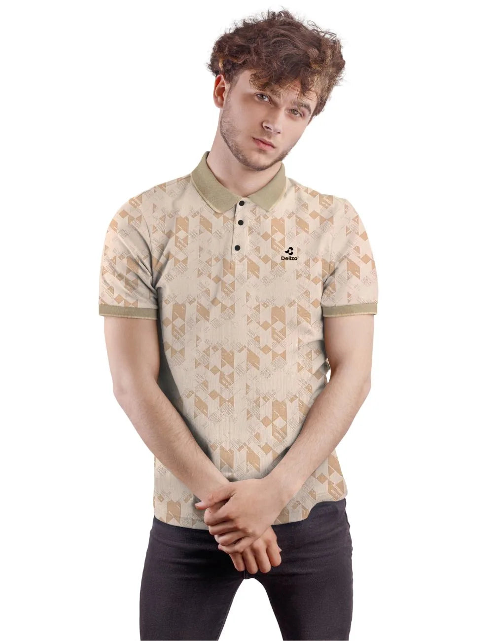 Delizo premium T shirt AOP biscuit colour