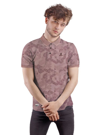 Delizo premium T shirt AOP turquoise corel brown colour