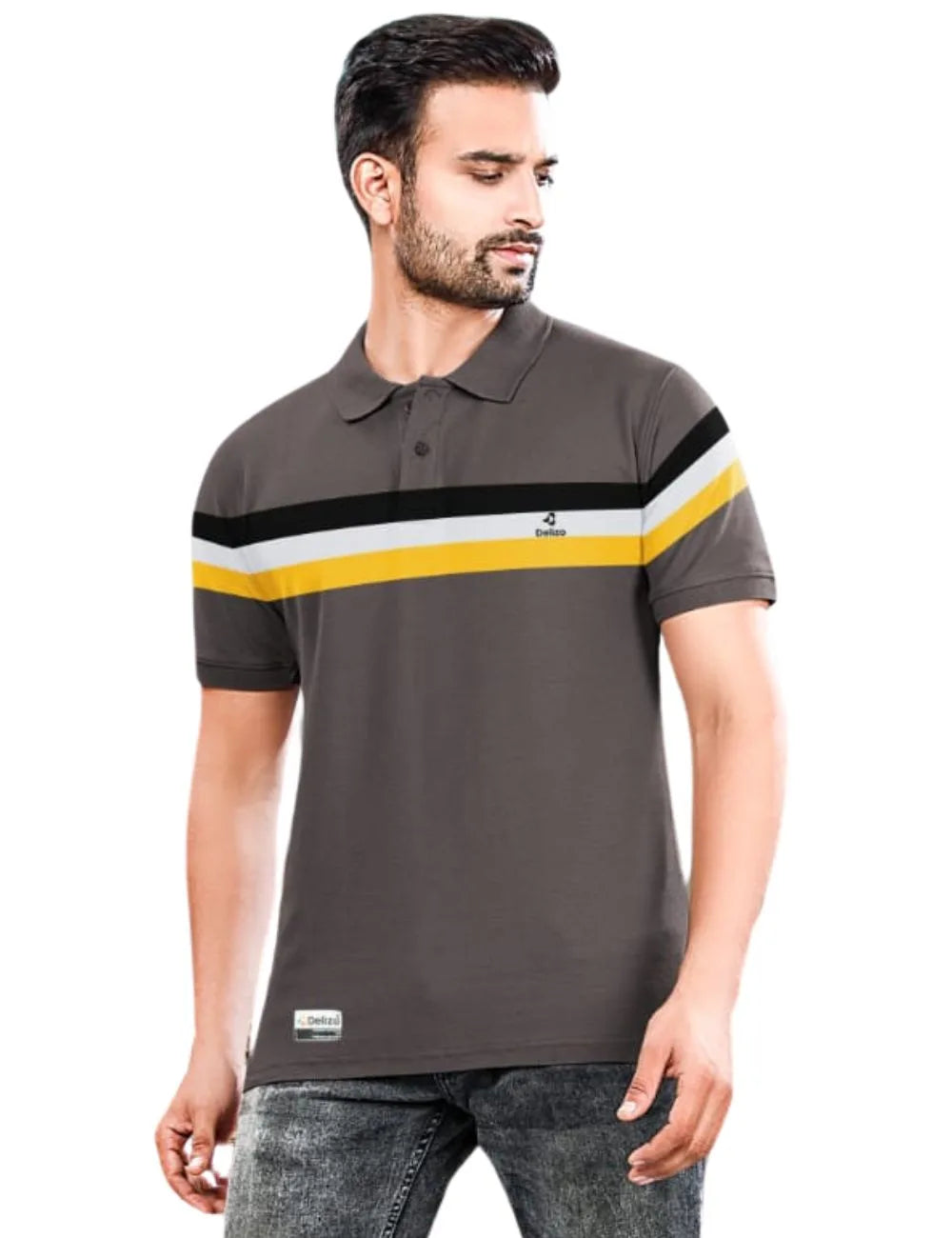 Delizo premium T shirt cut & sew grey colour
