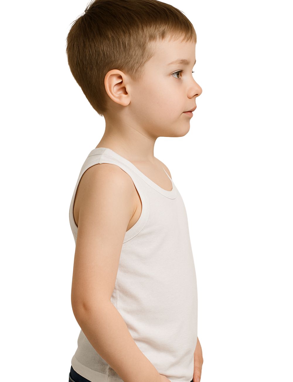 Delizo kid's premium white vest sleeveless (Pack of 5)