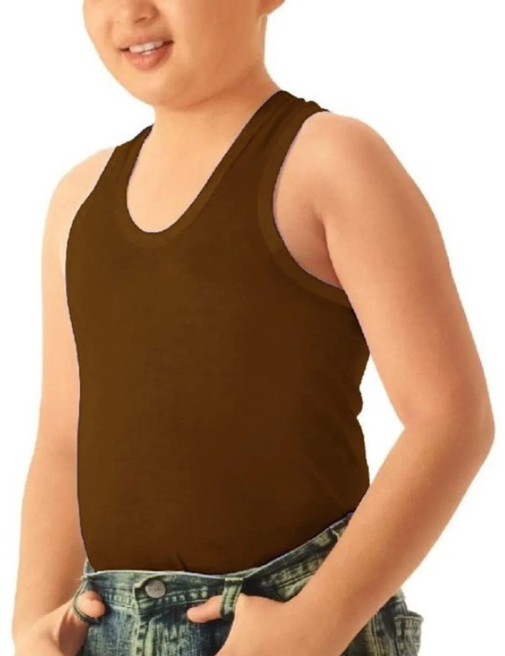 Delizo kid's premium colour vest sleeveless (Pack of 5)