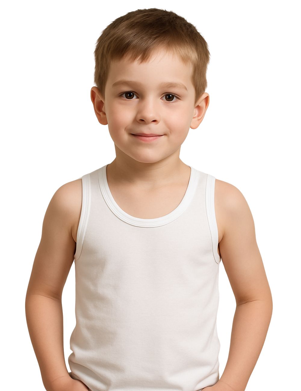 Delizo kid's premium white vest sleeveless (Pack of 5)