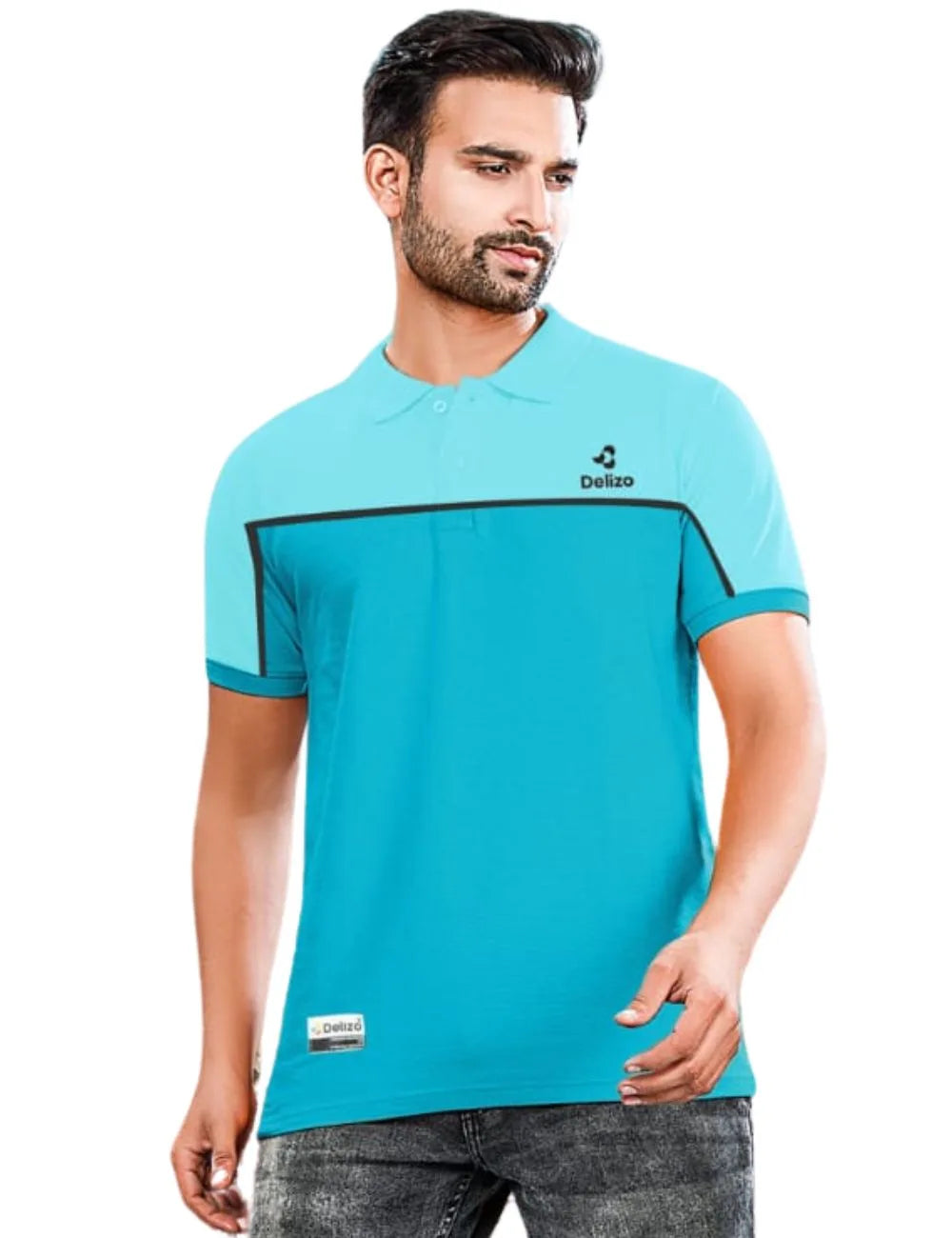 Delizo premium T shirt cut & sew blue colour