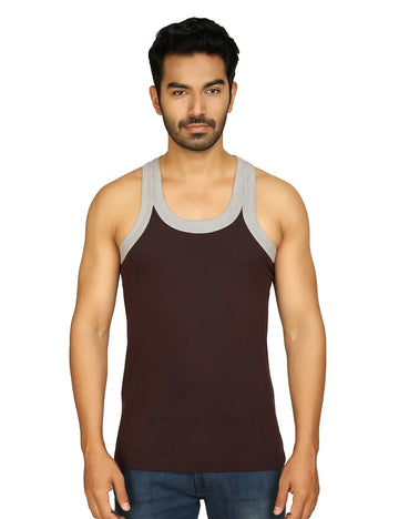 Delizo premium gym vest dark maroon colour