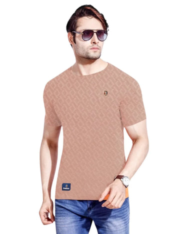 Delizo premium T shirt round neck beige colour