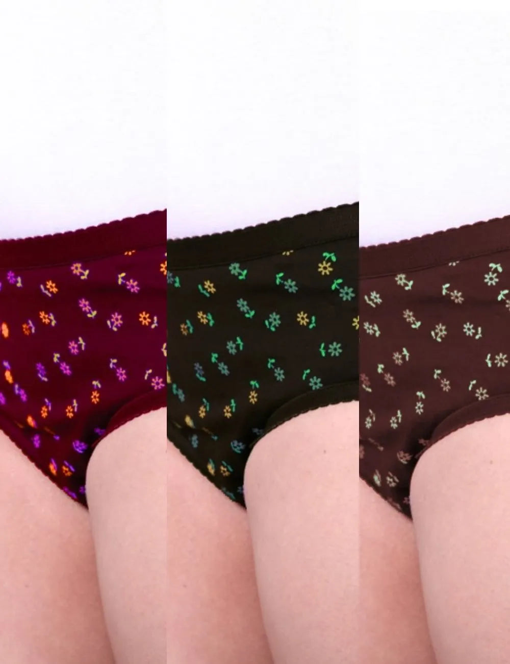 Delizo premium panties outer elastic print (Pack of 3)