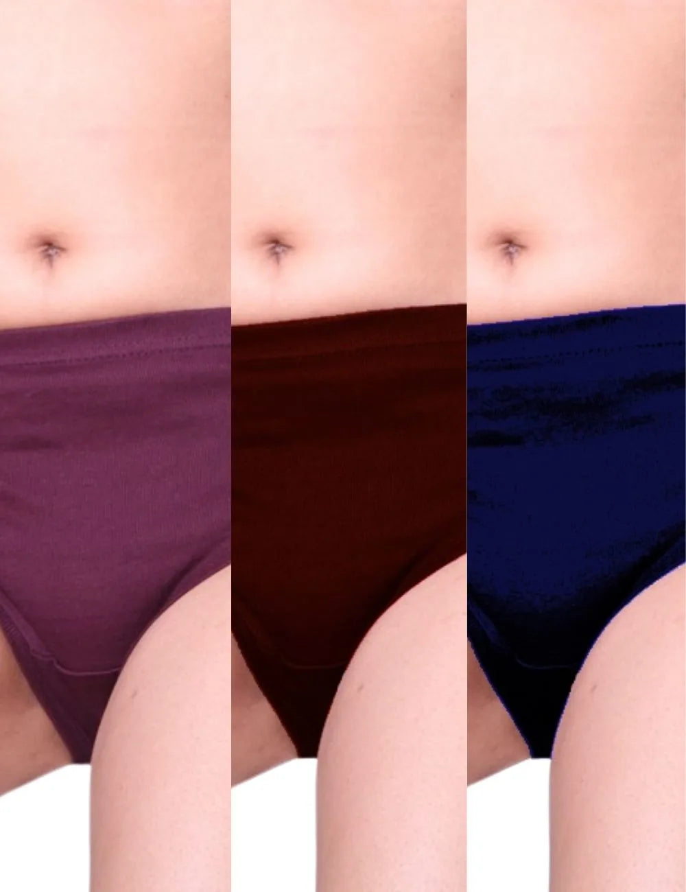 Delizo premium panties inner elastic plain (Pack of 3)