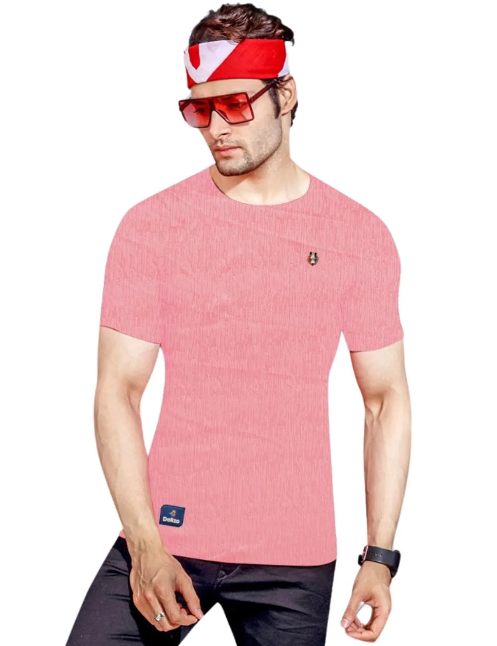 Delizo premium T shirt round neck orange colour